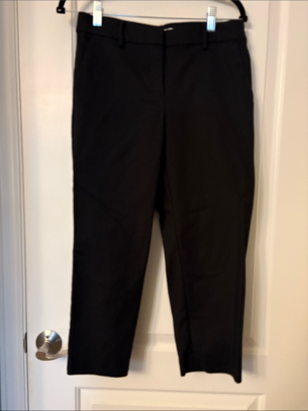 LOFT Black Cropped Straight-Leg Dress Pants